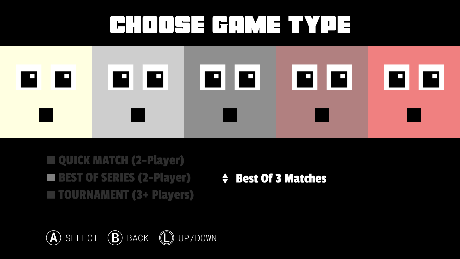 Choose game type screen with Best Of Series selected