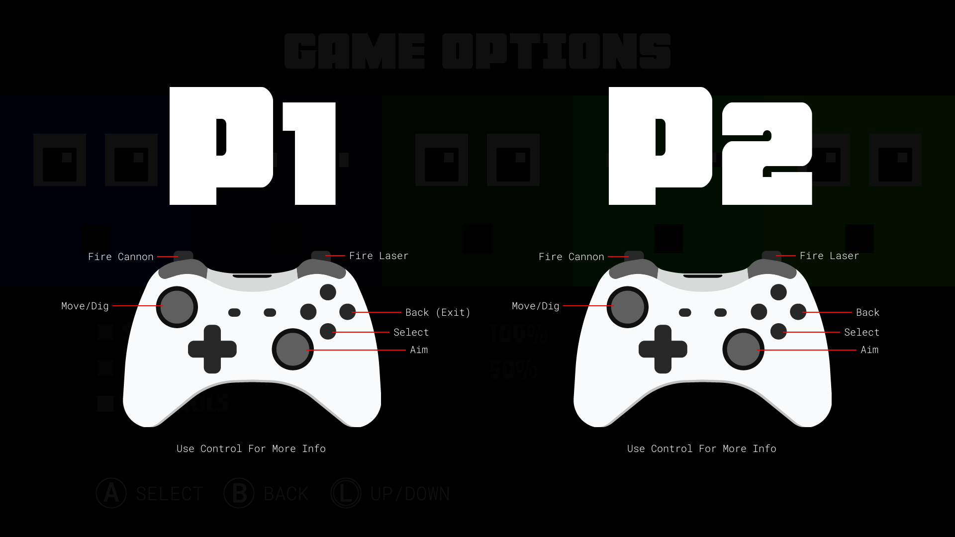 Controls reference screen