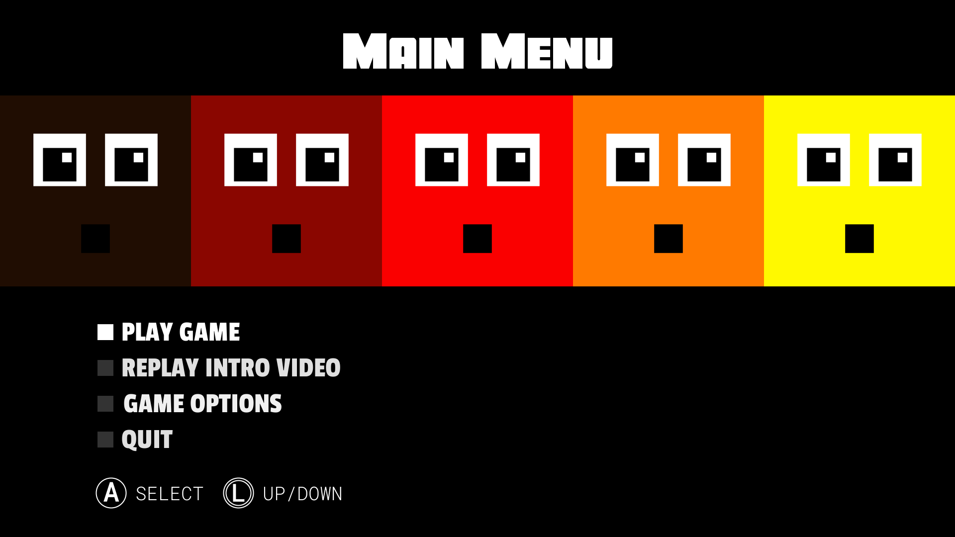The Trials main menu