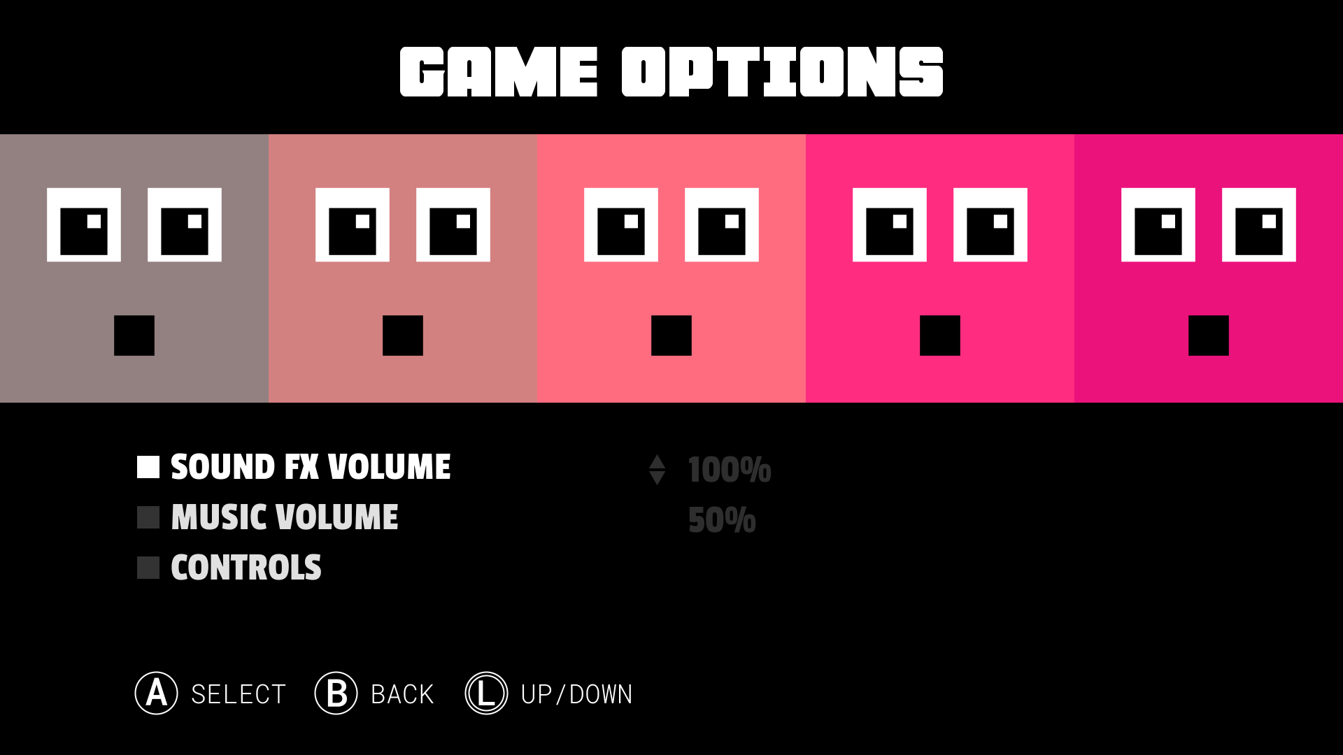 Options menu